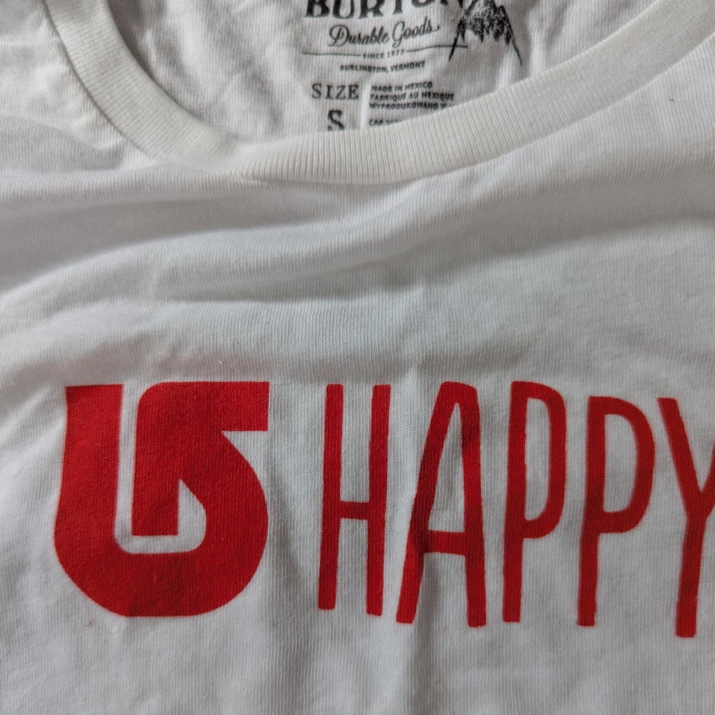 Burton Happy T-Shirt White Girl Size S New — image 2 of 3